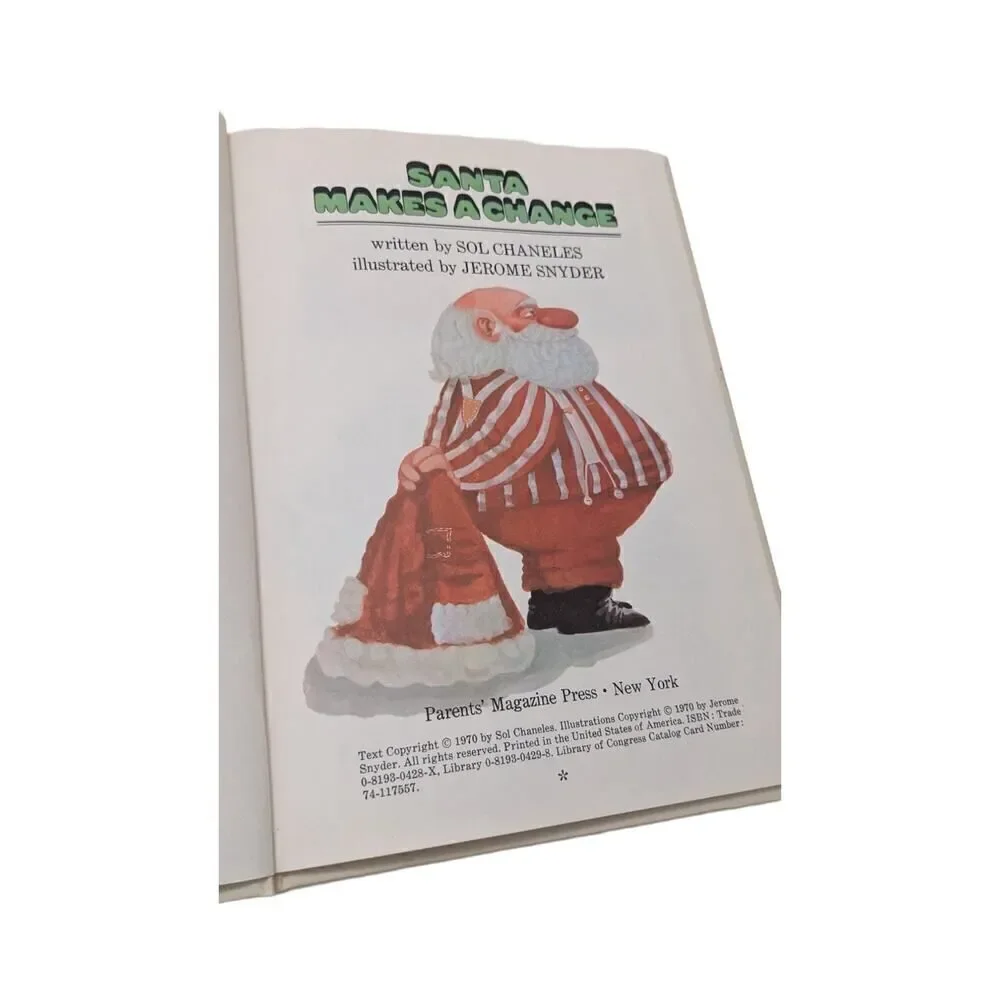 Vintage Santa Makes a Change by Sol‎ Chaneles Hardcover Christmas Story Children